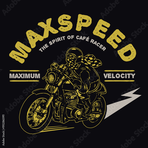 Max Speed Vintage Motorcycle Rider