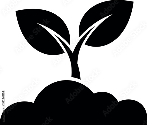 Vector illustration of a growing green tree with roots and lush leaves representing a natural eco concept for sprout life and environmental design