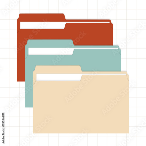 Vector templates of folders stack, office folder with documents mock up