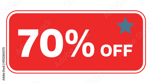 70% Off Red Discount Sale Tag Vector