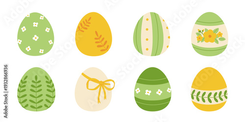 Easter painted eggs set. Vintage easter eggs collection. Cottage core eggs bundle.