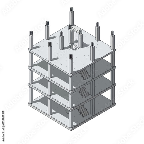 Multi Level Metal Storage Rack Structure.