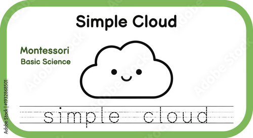 Cute Simple Cloud Drawing for Kids Learning - Montessori Science
