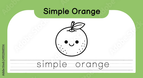 Cute Simple Orange Character with "Simple Orange" Text - Vector Art