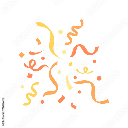 Minimalist Celebration Confetti and Party Popper Vector