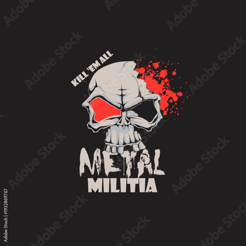 Metal Militia Skull With Helmet