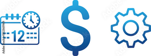 Finance Dollar and Configuration Icons