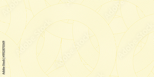 Doodle banner with yellow ramen pattern on white background. Wave abstract pattern.