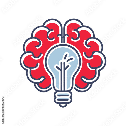 Brain-shaped lightbulb icon representing neural creativity and innovative logic for corporate strategy and Christmas planning