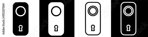 Graphic icons of door lock and privacy for modern digital interface and applications