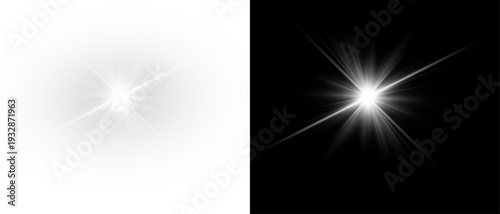 Bright sunlight with star shine flare overlay background	
