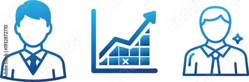 Business Analytics and Employee Performance Icons