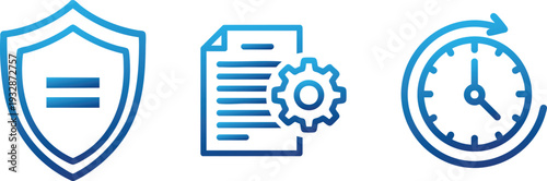 Secure Document and Protection Icons