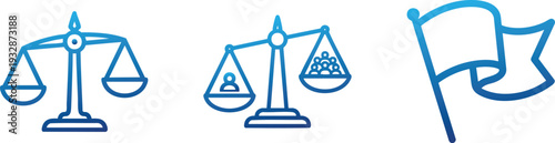 Justice Law and Legal Balance Icons