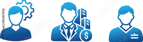 Project Manager Consultant and Employee Line Icon