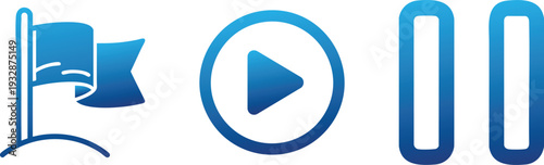 Media Player Control and Video Interface Icons