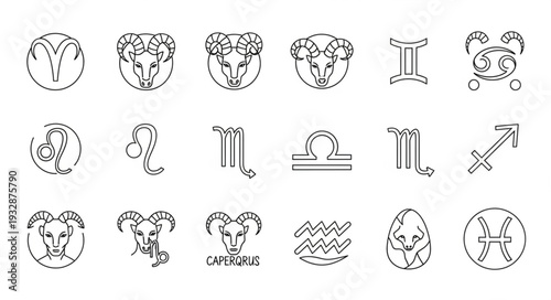 Zodiac signs in a circular design, representing astrological concepts and symbols.