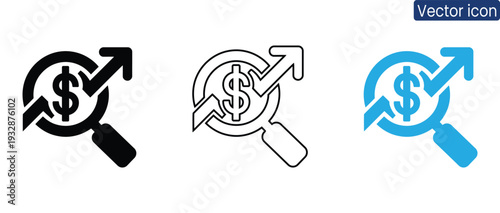 Professional vector icons illustrating finance and growth concepts