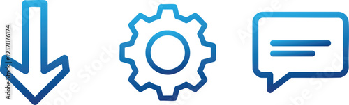 Settings Download and Message Icons