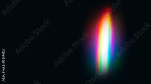 Vibrant Colorful Light Leak Effect on Dark Background.
