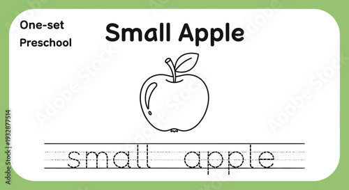 Small Apple Handwriting Practice Sheet for Preschoolers