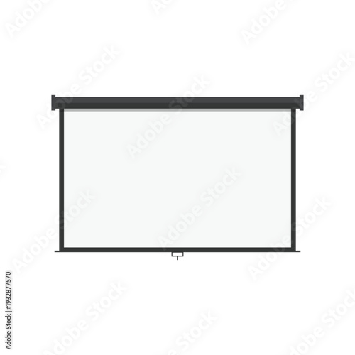 Projection screen flat vector illustration isolated on white background
