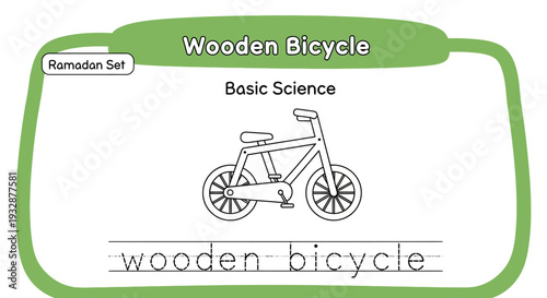 Wooden Bicycle Outline for Kids: Basic Science and Transport Learning