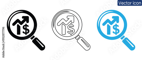 Professional vector icons illustrating finance and growth concepts