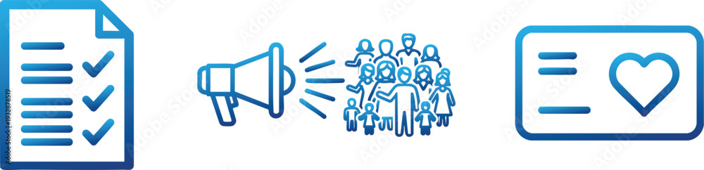 Obraz premium Checklist Document and Email Icons