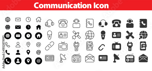 Communication icons for connection, messaging, and networking