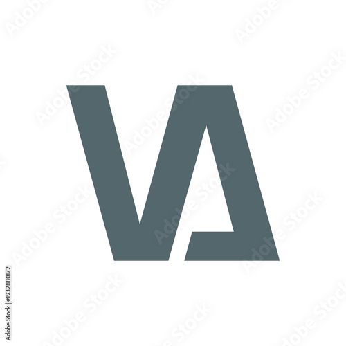 Letter VA line logo icon isolated on white background