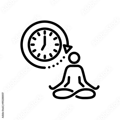 Present Moment Outline Illustration for Mindfulness Practice