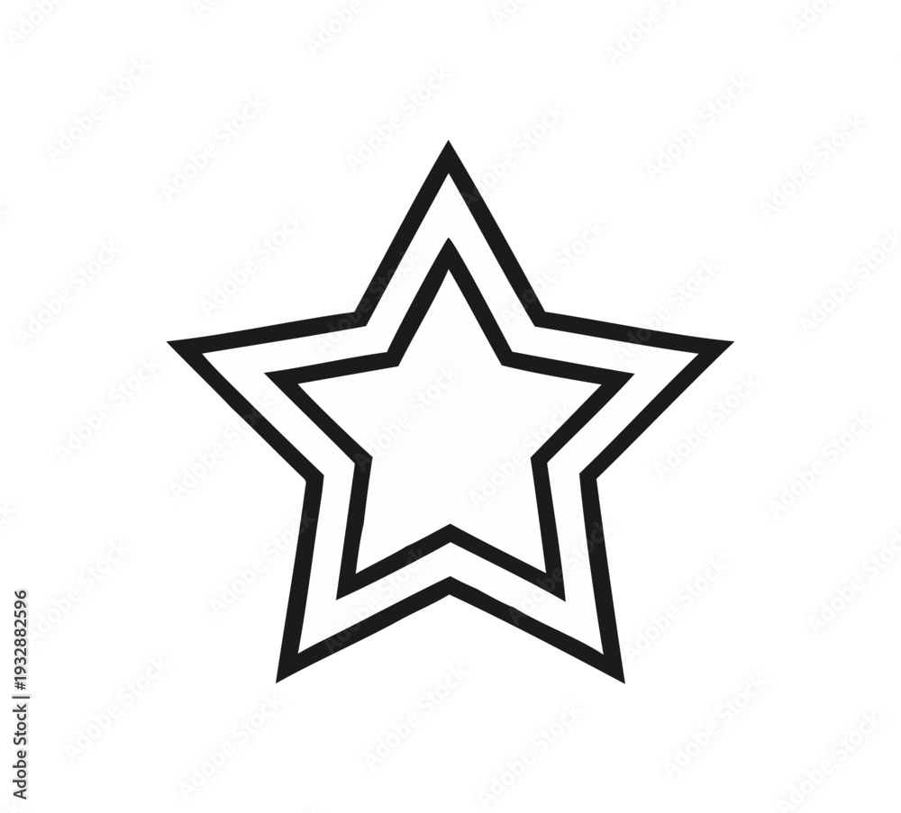 Obraz premium A black outlined star shape on a white background