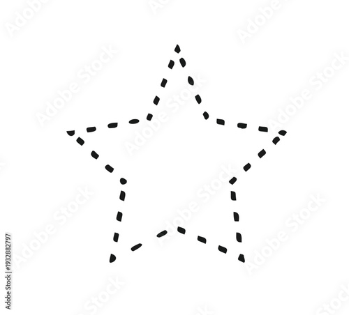 A dotted star shape on a white background