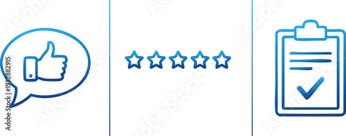 Customer Feedback Review and Evaluation Line Icon