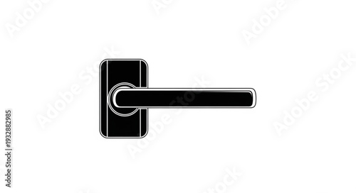 Sleek black door handle with a modern design for home or office use.