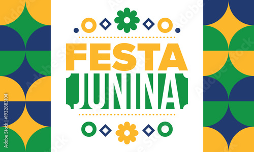 Festa Junina in Brazil. Brazilian festival. Happy holiday. Brazil flag. Carnival and parade. Summer fun party. Vector illustration