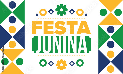 Festa Junina in Brazil. Brazilian festival. Happy holiday. Brazil flag. Carnival and parade. Summer fun party. Vector illustration