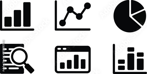 Black and white business chart and graph