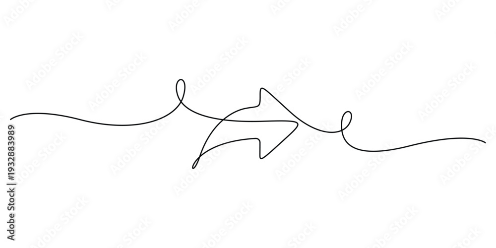 Obraz premium Minimalist illustration of an arrow single continuous line drawing