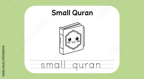 Cute Cartoon Small Quran Book for Children's Education and Islamic Learning