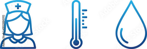 Nurse Thermometer Blood Drop