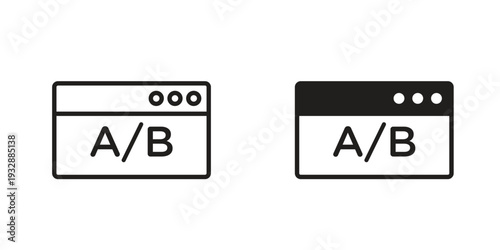 A B test icons. Vector illustration. Editable stroke. Isolated icon suitable for web,