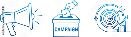 Marketing Campaign and Advertising Promotion Line Icon