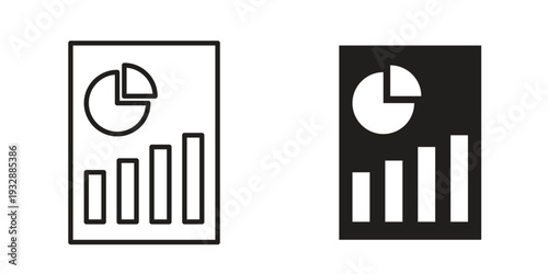 Analytics report icons. Vector illustration. Editable stroke. Isolated icon suitable for web,