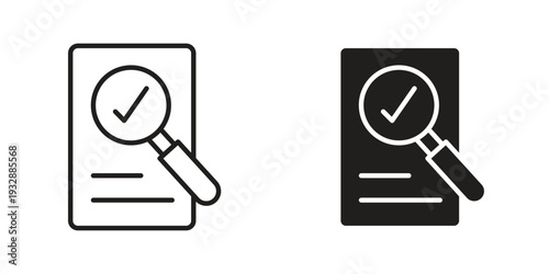 Audit icons. Vector illustration. Editable stroke. Isolated icon suitable for web,