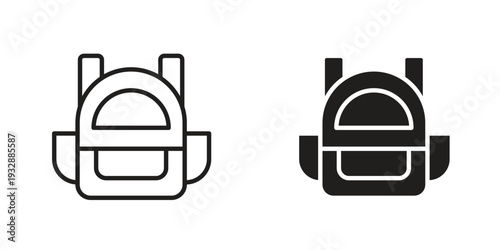 Backpack icons. Vector illustration. Editable stroke. Isolated icon suitable for web,