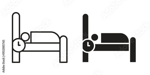 Bedtime icons. Vector illustration. Editable stroke. Isolated icon suitable for web,