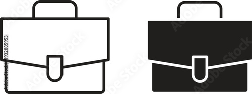 Briefcase icons. Vector illustration. Editable stroke. Isolated icon suitable for web,