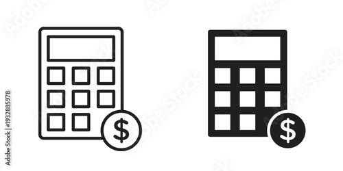 Budget icons. Vector illustration. Editable stroke. Isolated icon suitable for web,